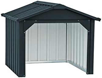 Duramax Garage voor robotmaaiers van metaal, gesloten, beschermt grasmaaiers en acculadingen, gemaakt van thermisch verzinkt staal, UV-bestendig carport voor robotmaaiers