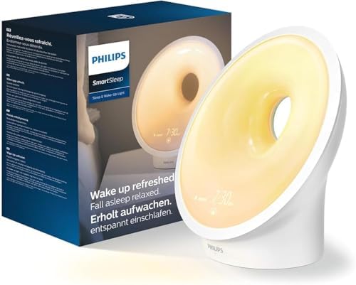 Philips Somneo Sleep & Wake-up Light - Gesimuleerde zonsop-en zonsondergang - Gepersonaliseerd licht en geluid - Lampjes voor rustigere ademhaling - Nachtlicht - Leeslamp - HF3651/01