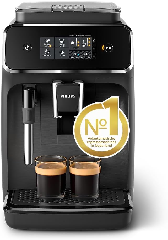 Philips Espresso machine Series 2200-2 Speciality coffee - With classic milk frother - Touch display - 12 Meals - 1.8 l Water tank - 275 g Bean container - Matt black - EP2220/10