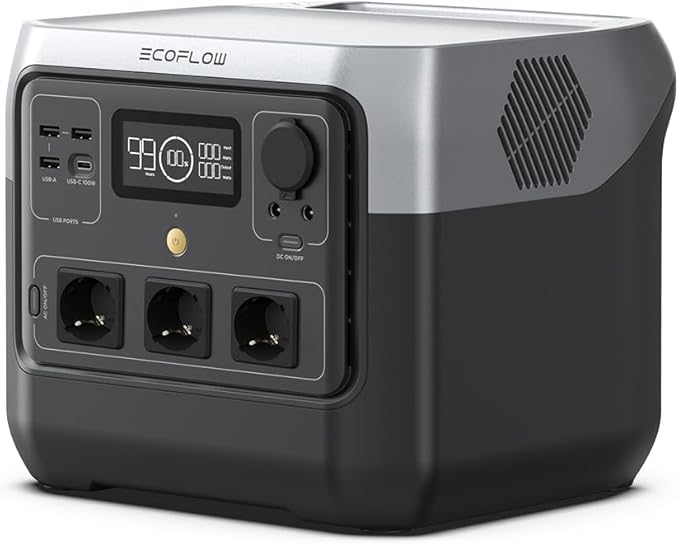 ECOFLOW Portable Power Station RIVER 2 Pro, LiFeP04-batterij van 768 Wh, snel opladen in 70 minuten, 3x AC-uitgangen van 800 W, zonnegenerator voor kamperen/campers/gebruik in huis
