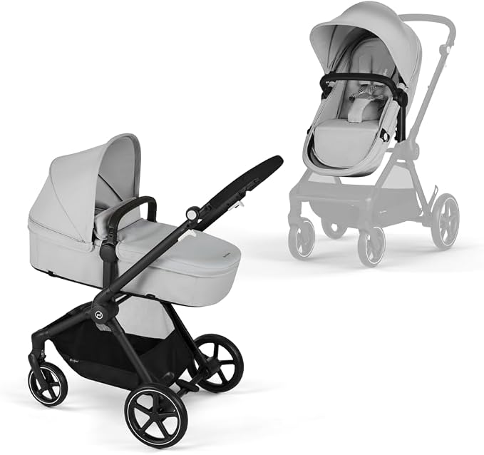 CYBEX Gold kinderwagen EOS 2-in-1, reissysteem, vanaf de geboorte tot 22 kg (ca. 4 jaar), Lava Grey