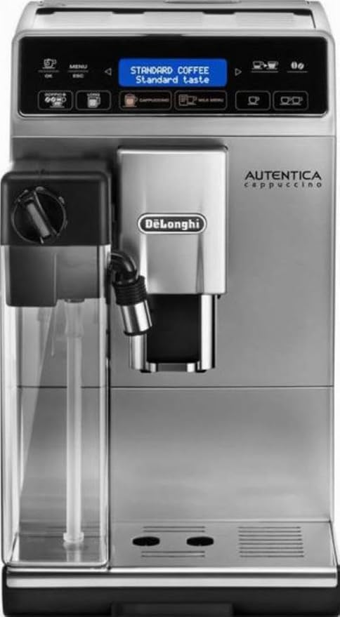 De'Longhi ETAM 29.660.SB Autentica Cappuccino koffiemachine met LatteCrema melksysteem, cappuccino/espresso, digitaal display met duidelijke tekst, 2-kops functie, 1450W, 1.4L, zilver