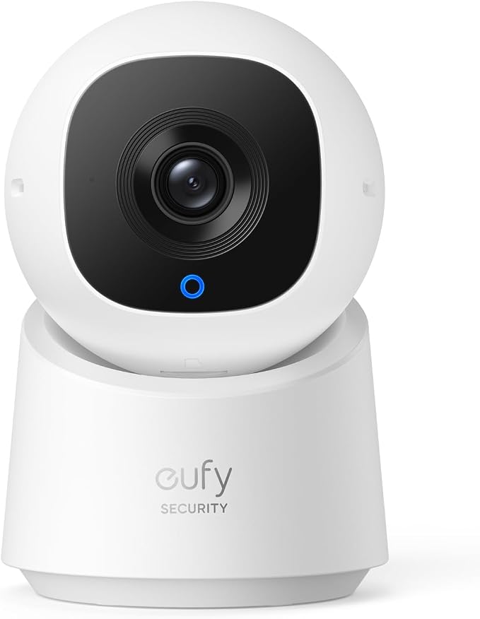 eufy Security Indoor Cam C210, 1080p Resolutie Beveiligingscamera met 360° PTZ, Plug-In Binnenhuis Beveiligingscamera met Wi-Fi, Mens/Beweging Al, Ideale Babyfoon/Dierencamera/Huisbeveiliging