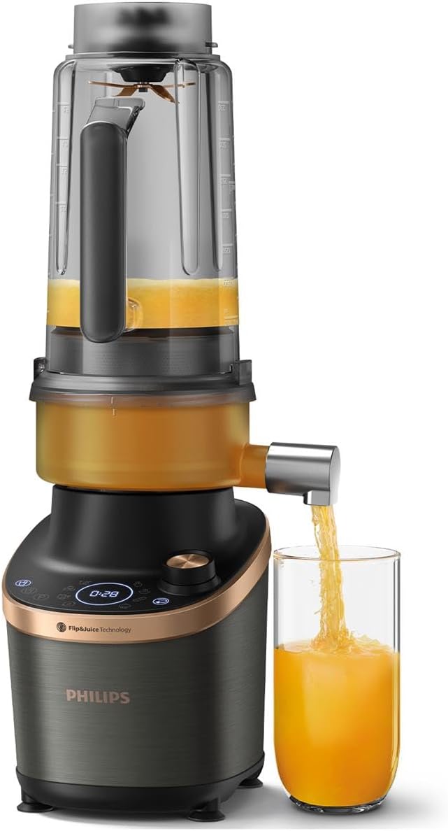 Philips Flip&Juice High Speed Blender 7000 Serie met Juicer Module, Flip&Juice-technologie, ProBlend Ultra-technologie, HomeID App, Snelkeuzeprogramma's en Snelreinigingsfunctie (HR3770/10)