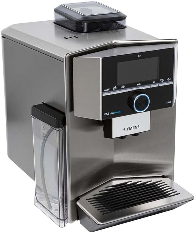 Siemens EQ.9 plus connect s500 volautomatische espressomachine, TI9558X1DE, automatische reiniging, personalisatie, extra stil, 1500 watt, roestvrij staal