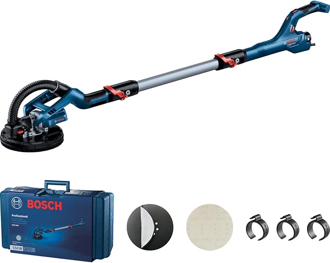 Bosch Professional langnekschuurmachine GTR 55-225 (550 watt, schuurplateau-Ø 215 mm, incl. 1x schuurblad M480, 1x schuurplateauset zacht, 3x kabelclip, in opbergkoffer)