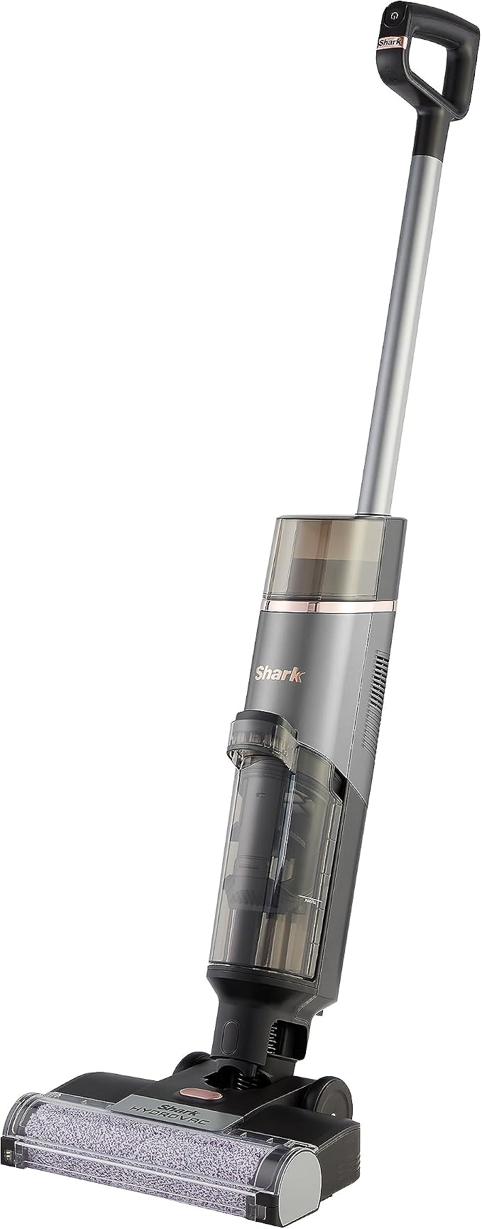 Shark HydroVac Draadloze Vloerreiniger met Antimicrobiële Borstelrol & Geur-Neutraliserende Multi-Oppervlakte Oplossing, Zelfreinigend, Zuigt & Dweilt Natte & Droge Vlekken, Grijs WD210EU
