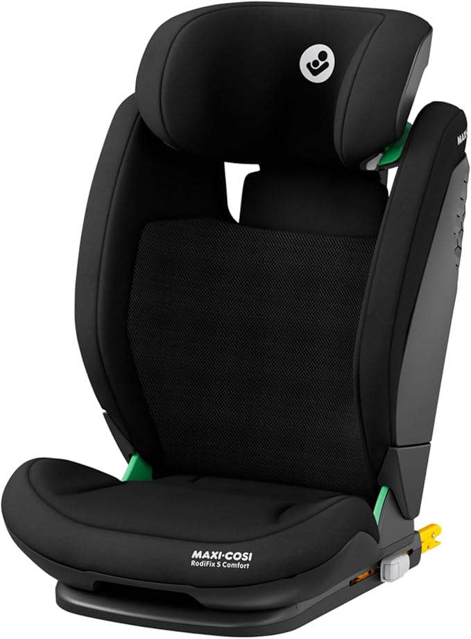 Maxi-Cosi RodiFix S Comfort i-Size, peuter autostoel met ademende stoffen, verstelbare kinderautostoel, 3,5-12 jaar (100-150cm), 3 ligstanden, G-CELL bescherming, AirProtect, Authentic Black