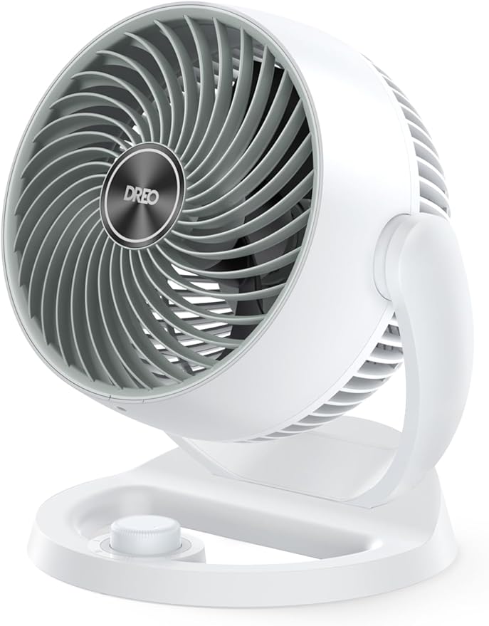 Dreo Ventilator voor slaapkamer, 12 inch, 21,3 m krachtige luchtstroom, 28 db stille tafelluchtcirculatorventilatoren voor slaapzaal, 120° verstelbare kanteling, 3 snelheden, desktopventilator voor