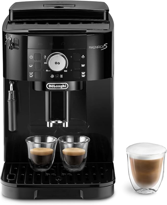 De'Longhi Magnifica S ECAM11.112.B, Volautomatische Espressomachine, Traditioneel Stoompijpje, Geïntegreerde Bonenmaler, 2 One-Touch Recepten, Touch Bedieningspaneel, Instelbare Koffiesterkte, Zwart