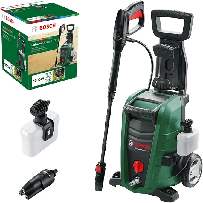 Bosch Home and Garden hogedrukreiniger UniversalAquatak 135 (1900 W, druk: 135 bar, max. pomphoeveelheid: 410 l/u, in kartonnen doos), Groen
