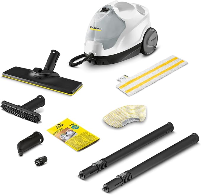 Kärcher stoomreiniger SC 4 EasyFix, stoomdruk 3,5 bar, opwarmtijd 4 min., vermogen 2.000 W, oppervlakteprestatie: 100 m², 2-tanksysteem, met EasyFix vloerreinigingsset, sproeiers en afdekkingen