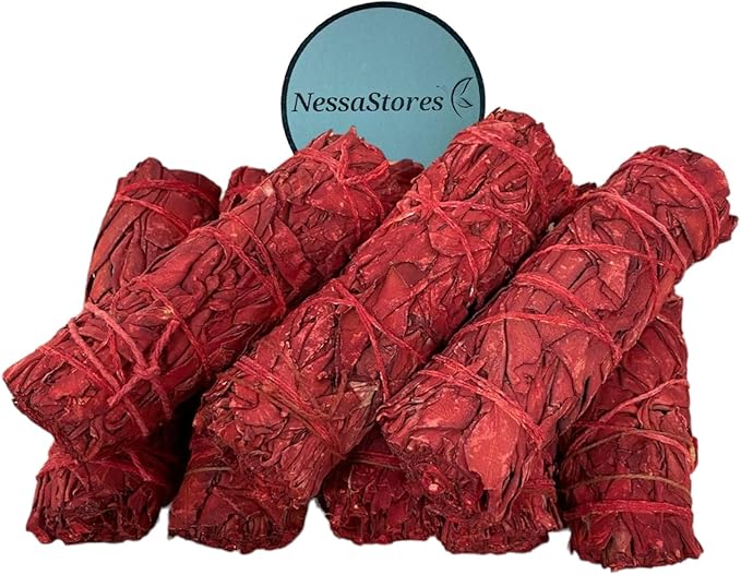 NessaStores 16 Dragon's Blood Sage Smudge Sticks, 10,5 cm handgebonden, allemaal natuurlijk, ethisch afkomstig voor thuisreiniging, stressverlichting en het opruimen van negatieve energie. JC-160