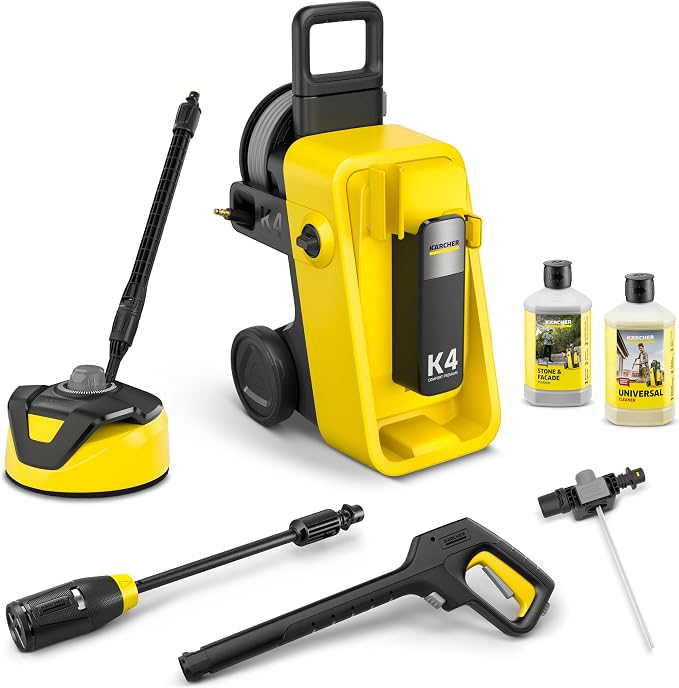 Kärcher hogedrukreiniger K 4 Comfort Premium Home, druk: max. 130 bar, opbrengst: 420 l/u, oppervlak: 30 m²/u, gewicht: 17 kg, extra flexibele hogedrukslang, slanghaspel, 4-in-1 Multi Jet, Home Kit