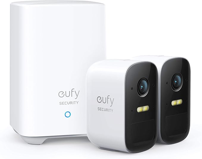 Eufy Security by Anker, eufyCam 2C draadloze bewakingscamera, 180 dagen accuduur, 1080p HD, IP67 weerbestendig, nachtzicht, compatibel met Amazon Alexa, zonder maandelijkse kosten