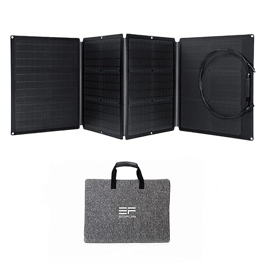 EF ECOFLOW 160W draagbaar zonnepaneel voor krachtcentrale, opvouwbare zonnelader, kettingbaar met verstelbare standaard, waterdicht IP67 voor buiten kamperen RV off-grid systeem