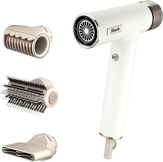 Shark SpeedStyle RapidGloss Haardroger & Finisher voor glad en golvend haar, 3 stylers, sneldrogend, voor alle haartypes, zonder thermische schade, ionen, zijde HD333EU