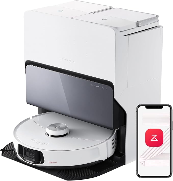 Roborock S8 MaxV Ultra Robotstofzuiger met dweilfunctie en hefdoek voor dweilen, uitgebreide reiniging door uittrekbare zijborstel, 10.000 Pa, dweilen met heet water op