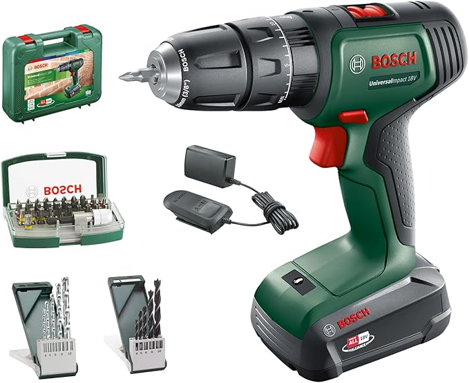 Bosch accuklopboorschroevendraaier UniversalImpact 18V (1 accu, 18 Volt System, in koffer) – Amazon Editie