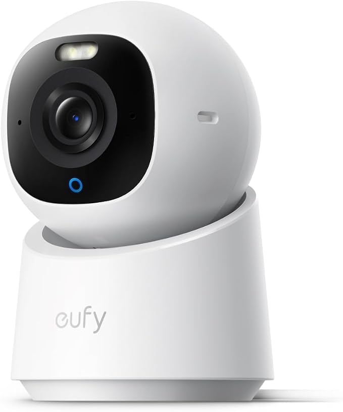 eufy Indoor Cam E30, nieuwste generatie, 4K UHD beveiligingscamera, 360° draaien en kantelen, nachtzicht in kleur, AI-detectie, automatisch traceren van mens/huisdier, werkt met Homekit