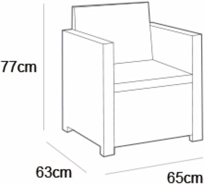 Keter Rosalie Loungeset + Luzon+ opbergtafel - 5 personen - Grafiet