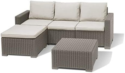 Allibert California Chaise Longue Loungeset - 3 a 4 personen - Cappuccino