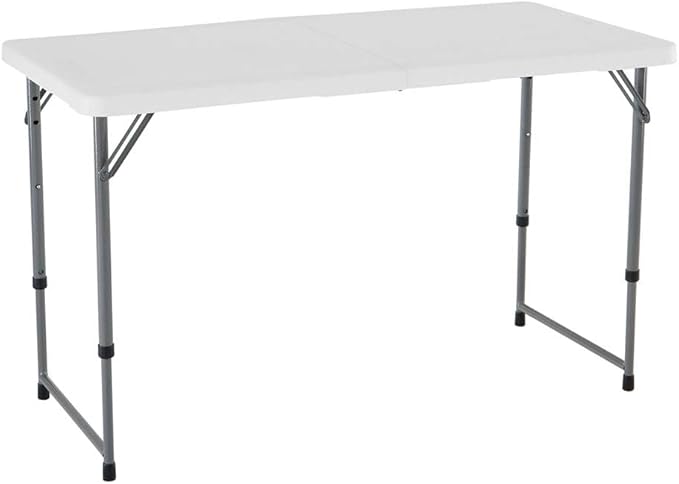 LIFETIME 92100 - In hoogte verstelbare klaptafel wit 121,9x61x61-91,4 cm