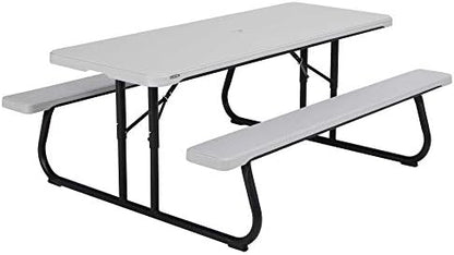 Lifetime 260265 6-voet klassieke opvouwbare picknicktafel, grijs