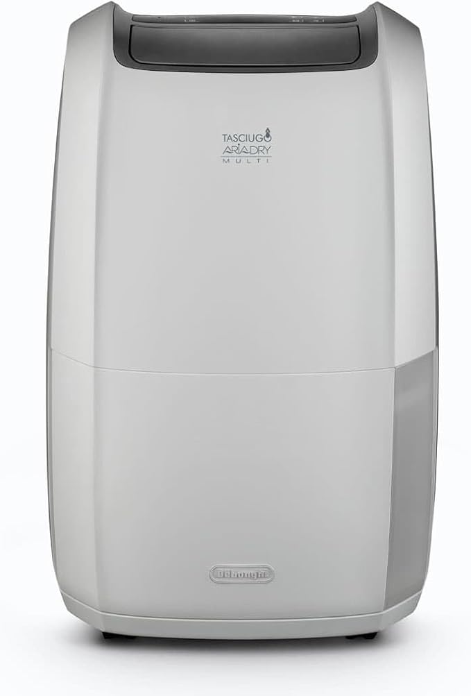 De'Longhi DDSX225 AriaDry luchtontvochtiger voor thuis, 446 W, 25 liter, 44 decibel, kunststof, wit