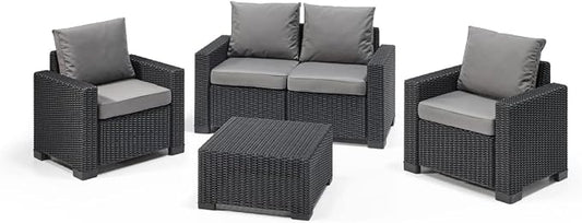 Allibert California Loungeset - 4-personen - Grafiet