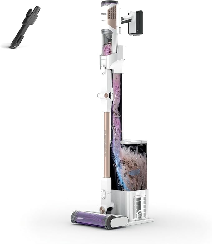 Shark Detect Clean & Empty snoerloos, krachtige zuigfunctie met intelligente vuildetectie, 2 l zelf legende basis, 60 min gebruiksduur, Anti Hair Wrap, spleetmondstuk met borstel, wit IW3612EU