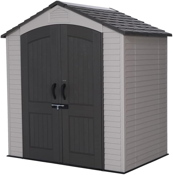 Lifetime 60057 7 Ft. x 4.5 Ft Openluchtopslagloods met staalversterkte muren, bruin