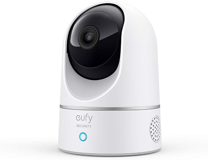 eufy Security Indoor Cam E220, 2K Indoor Beveiligingscamera, WiFi, Draaibaar, Binnen Camera met Nachtzicht, Persoons- & Dierdetectie, Bewegingsvolging, Compatibel met HomeBase 3