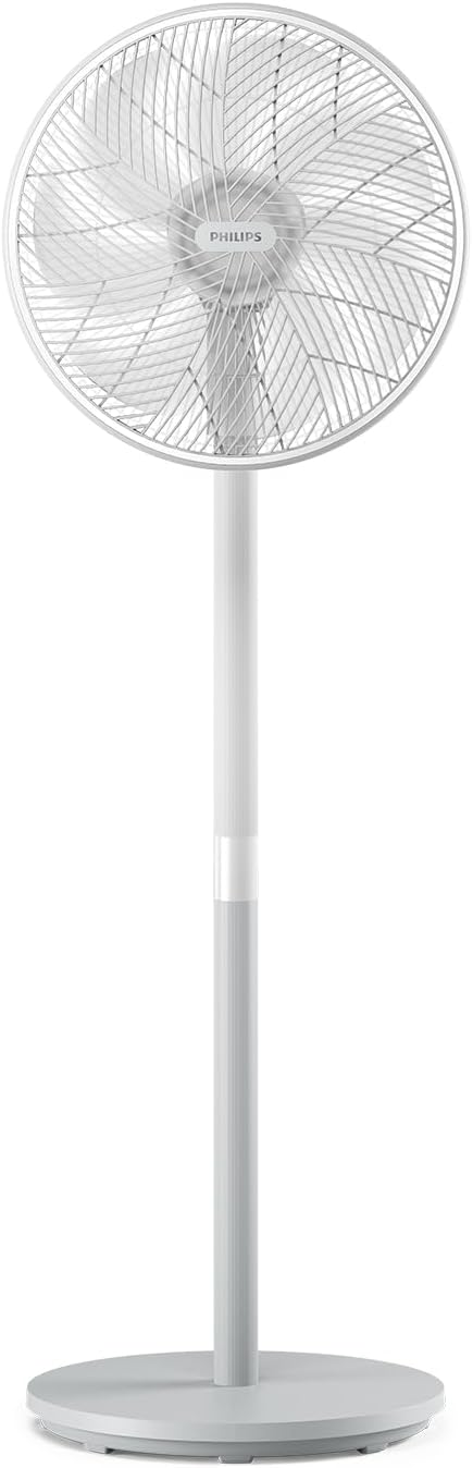 Philips Statief Ventilator Serie 2000. Krachtig & ultrastil met SilentWings-technologie. 19 dB. 2-in-1 tafel- & staande ventilator. Instelbare kanteling & oscillatie. Timer 12 uur. Wit. (CX2550/00)