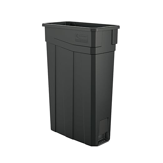 Suncast Commercial TCN2030 Narrow Trash Can Without Handles, 30. 00 Height x 11. 08 Width, 23 gal Capacity, Gray