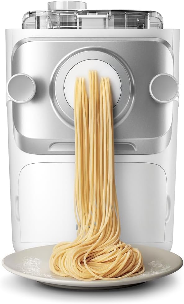 Philips Pasta Maker Series 7000 - ProExtrude Technologie, Volautomatisch, Perfecte Mengtechnologie, 6 Vormschijven, Wit (HR2660/00)