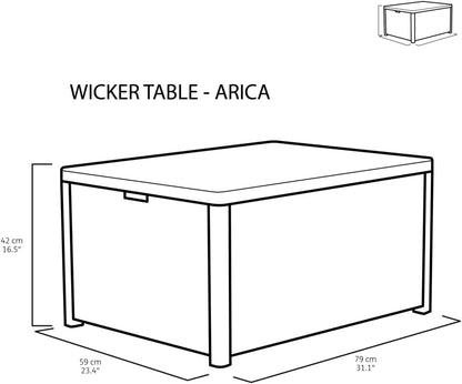 Keter Rosalie Loungeset + Arica opbergtafel - 4 personen - Grafiet