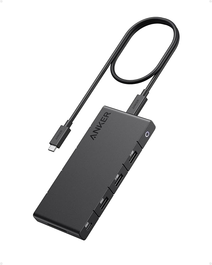 Anker 10-in-1 USB C-hub met 100 W stroomvoorziening, dubbele 4K HDMI, 4 USB-A/USB-C-poorten, ethernet, SD-kaartsleuf voor laptops