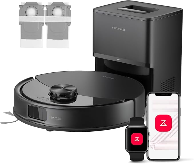 roborock Q10 S5+ Set Robotstofzuiger en Dweil met Zelflediging, Zuigkracht van 10.000 Pa, Handsfree Reinigen tot 7 Weken, Dubbel Anti-klitontwerp, Automatisch dweilen, Obstakelvermijding (Zwart)
