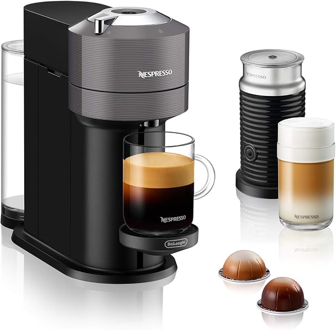 De'Longhi Nespresso Vertuo Next ENV 120.GYAE koffiezetapparaat met melkopschuimer, grijs