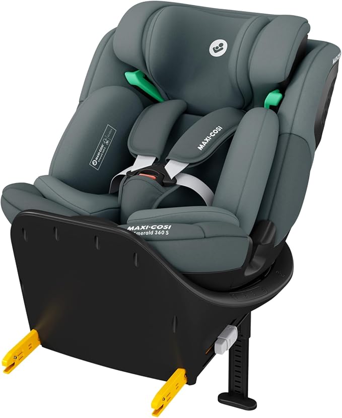 Maxi-Cosi Emerald 360 S i-Size, 360 Draaibare Autostoel, 0-12 j (40-150 cm), Baby & Peuter Autostoel, 360° FlexiSpin-Rotatie, 4 Ligstanden, G-CELL-Bescherming bij Zijdelingse Botsing, Tonal Graphite