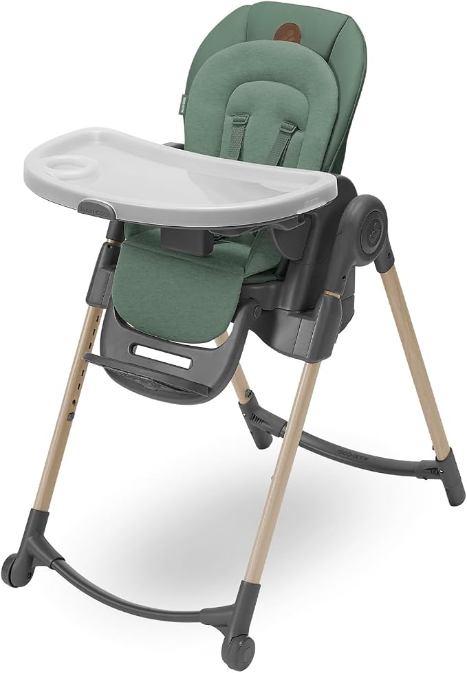 Maxi-Cosi Minla Meegroeiekinderstoel, 0-14 jaar, tot 60 kg, Verstelbare Kinderstoel, 9 Hoogtestanden, 5 Ligstanden, 4 Standen voor het tafeltje, Compact, Verstelbare Voetensteun, Beyond Green