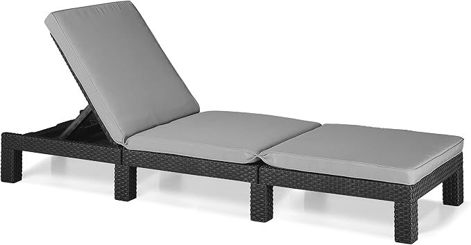 Allibert Daytona Ligbed - 4 posities - 65x195x22 cm - Grafiet