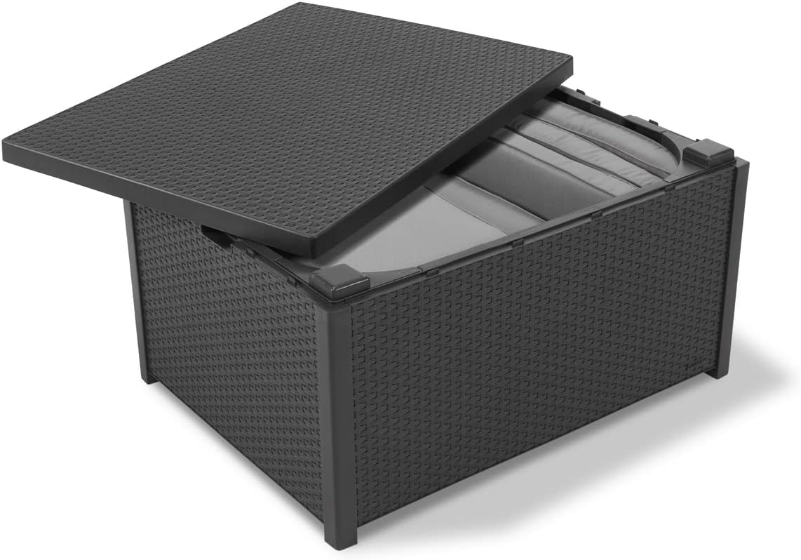 Keter Rosalie Loungeset + Arica opbergtafel - 4 personen - Grafiet
