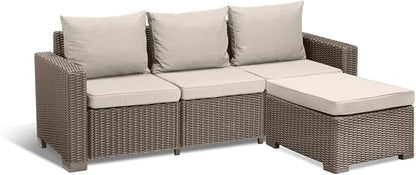 Allibert California Chaise Longue Loungeset - 3 a 4 personen - Cappuccino