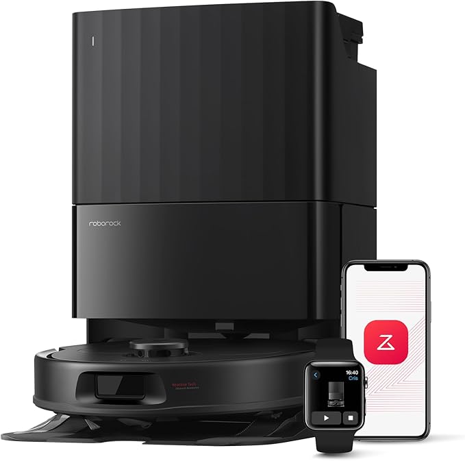 roborock Qrevo Series Stofzuigerrobot, 8000 Pa Zuigkracht, Upgrade van Qrevo S, Anti-klitborstels, Slimme Obstakelvermijding, Automatische Dweilreiniging, Alles-in-één dock, QV 35A Wit