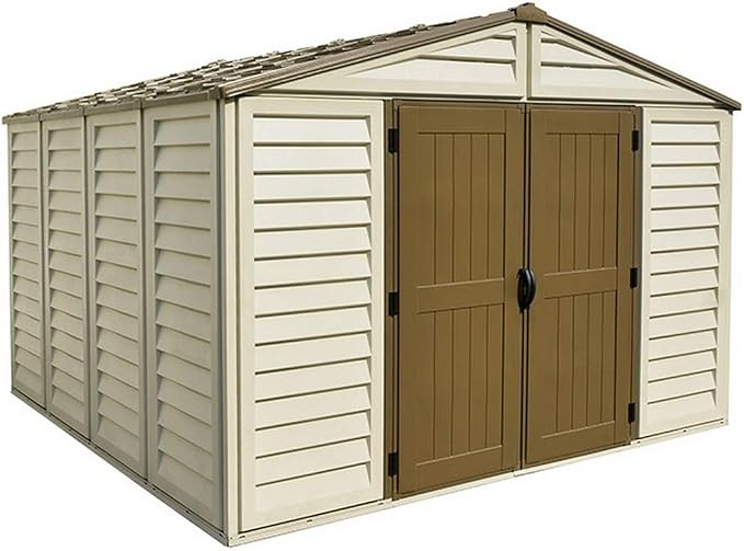 Duramax WoodBridge Plus 10.5' x 10.5' schubben – beige/bruin, 320.8x318.7x222.0 cm