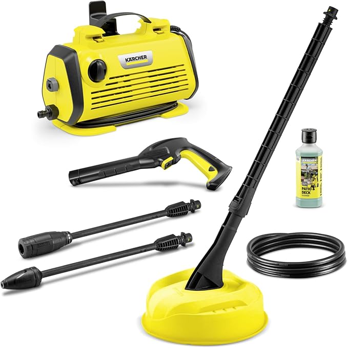 Kärcher hogedrukreiniger K 3 Horizontaal Plus Home, druk: max. 120 bar, afgifte: 380 l/u, oppervlakte: 25 m²/u, gewicht: 6,1 kg, hogedrukpistool en slang, vuilfrees, straallans, thuiskit