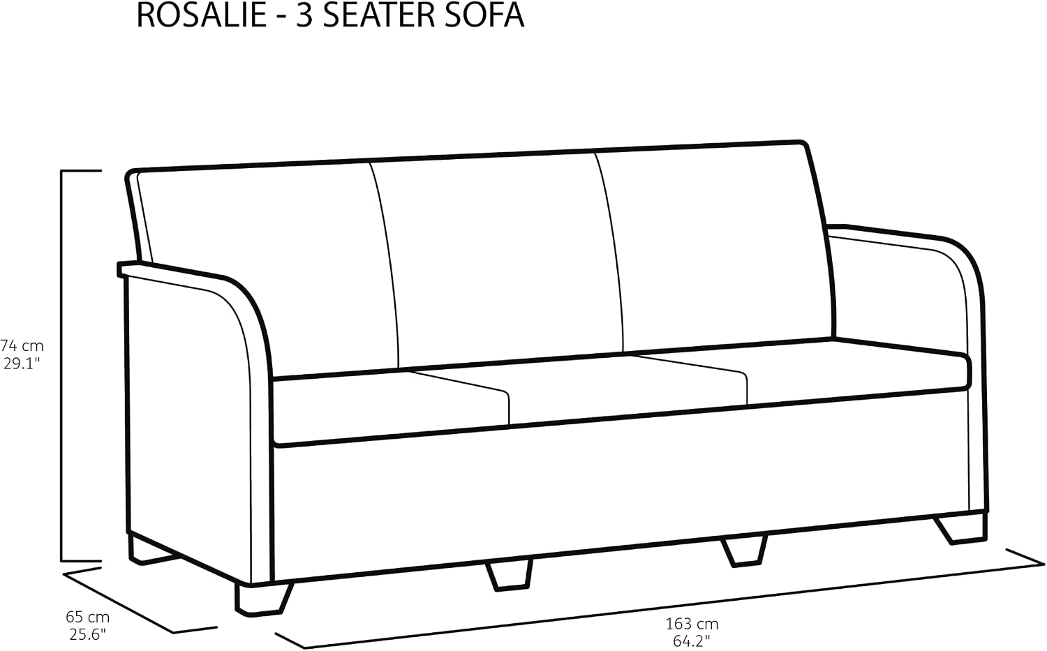 Keter Rosalie Loungeset + Luzon+ opbergtafel - 5 personen - Grafiet
