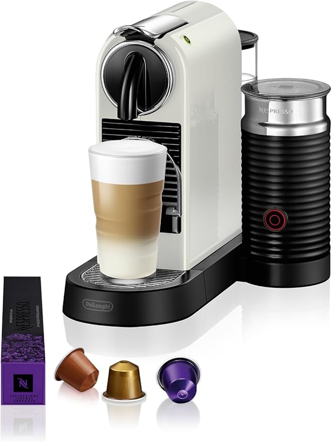 De'Longhi Nespresso EN267.WAE Citiz Koffiezetapparaat, Hogedrukpomp En Perfecte Warmteregeling, Energiebesparende Functie, Geïntegreerde Aeroccino-Melkopschuimer, Licht Grijs